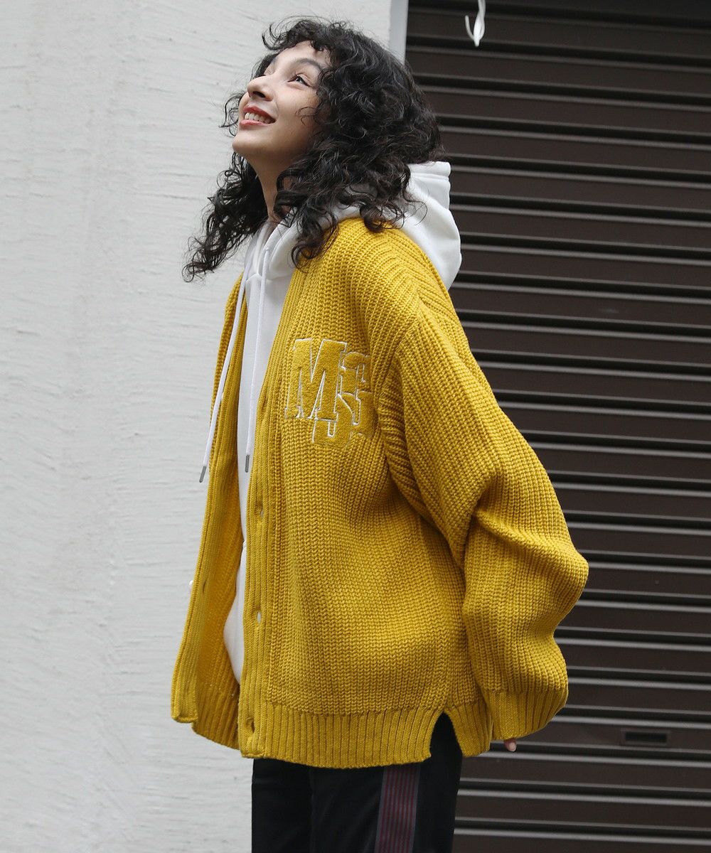 サガラ刺繍ワッペン畔編み ルーズシルエットカーディガン | MSG