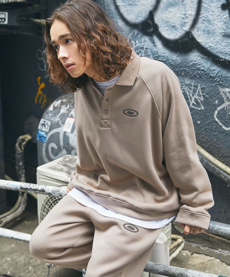 スウェット セットアップ 】ロゴ刺繍襟付きスウェット+イージス