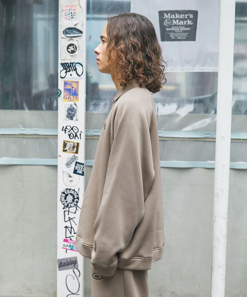 スウェット セットアップ 】ロゴ刺繍襟付きスウェット+イージス