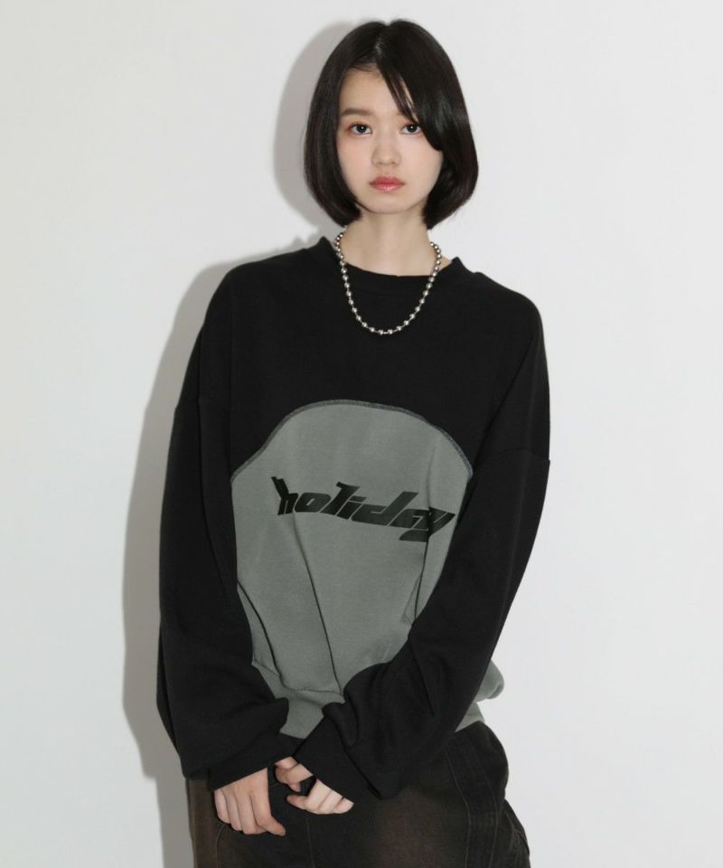 MARNI ブラック クルーネック スウェット　オーバーサイズ L ALMOSTBLACK - 【ラスト1点】クルーネック スウェット オーバー