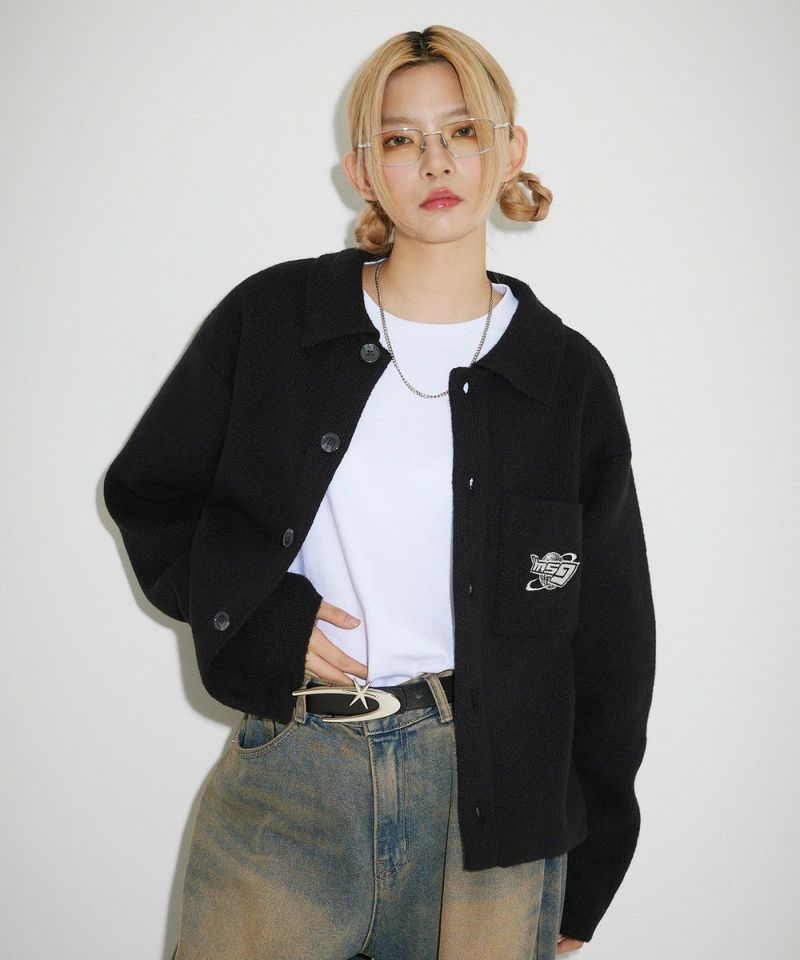 ワンポイント刺繍ニットポロシャツジャケット | MSG