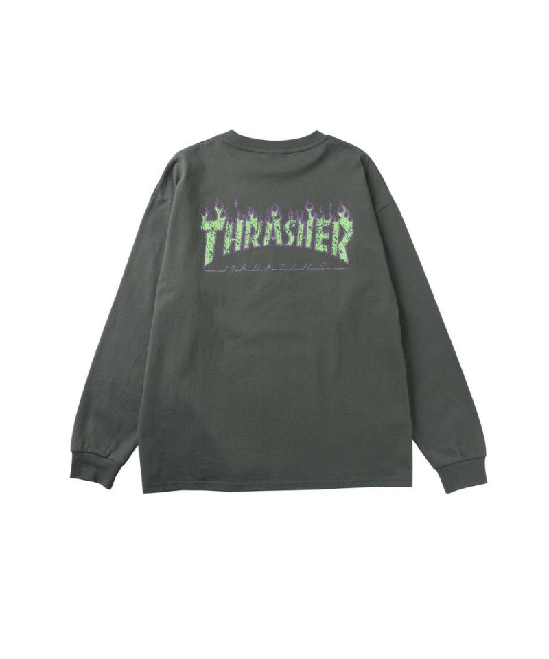 ⭐️美品‼️スラッシャー×ルーディーズコラボ TシャツV Kデザイン スラッシャー 別注 ピグメント風 ワンポイントロゴ クルーネック