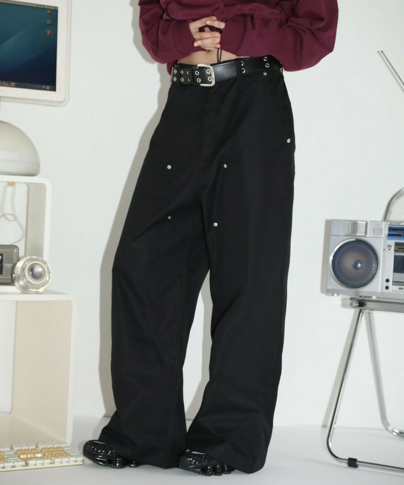 ワイドストレートリベットダブルニーパンツストライプ | MSG