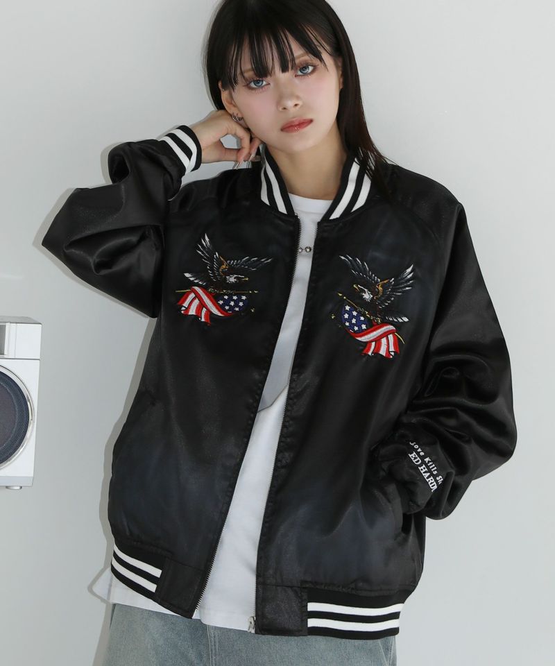 ＜Ed hardy＞ヴィンテージライクマルチ刺繍ショートジャケット 3点セット ヴィンテージライクマルチ刺繍ショートジャケット | MSG