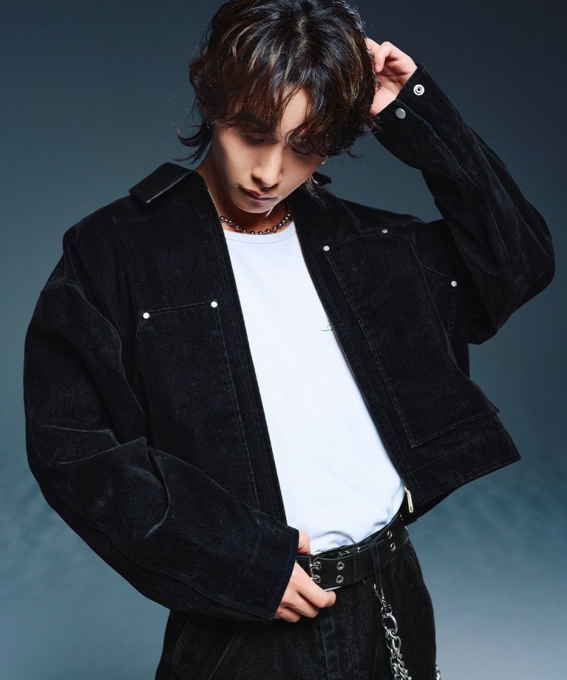 SET-UP着用可能】合成皮革カラーベルベットライクデニムジャケット | MSG