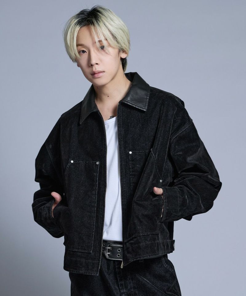 SET-UP着用可能】合成皮革カラーベルベットライクデニムジャケット | MSG