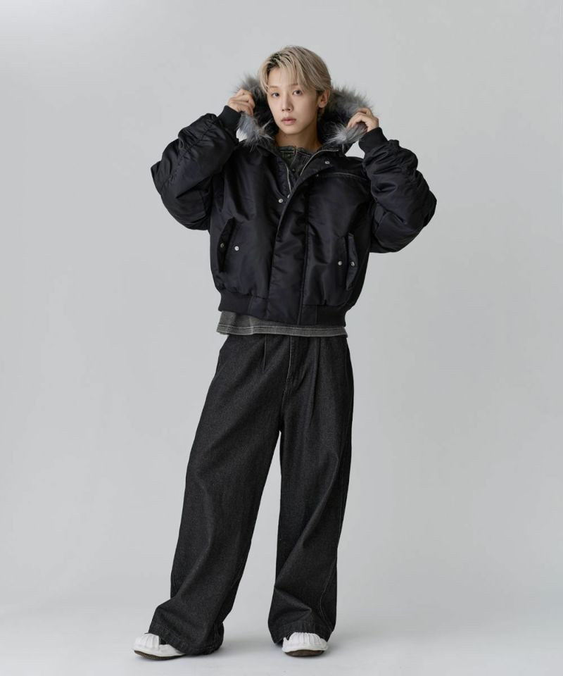 N-2Bフライトミリタリーコンパクト中綿ジャッケット ナイロン/合皮 | MSG