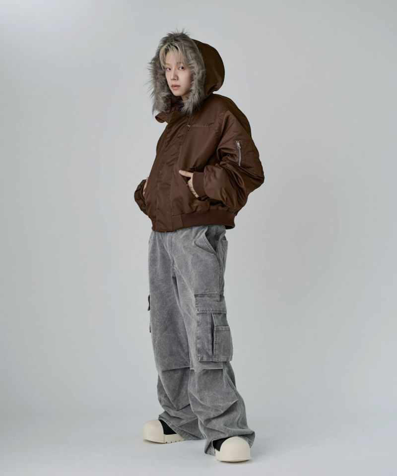 N-2Bフライトミリタリーコンパクト中綿ジャッケット ナイロン/合皮 | MSG