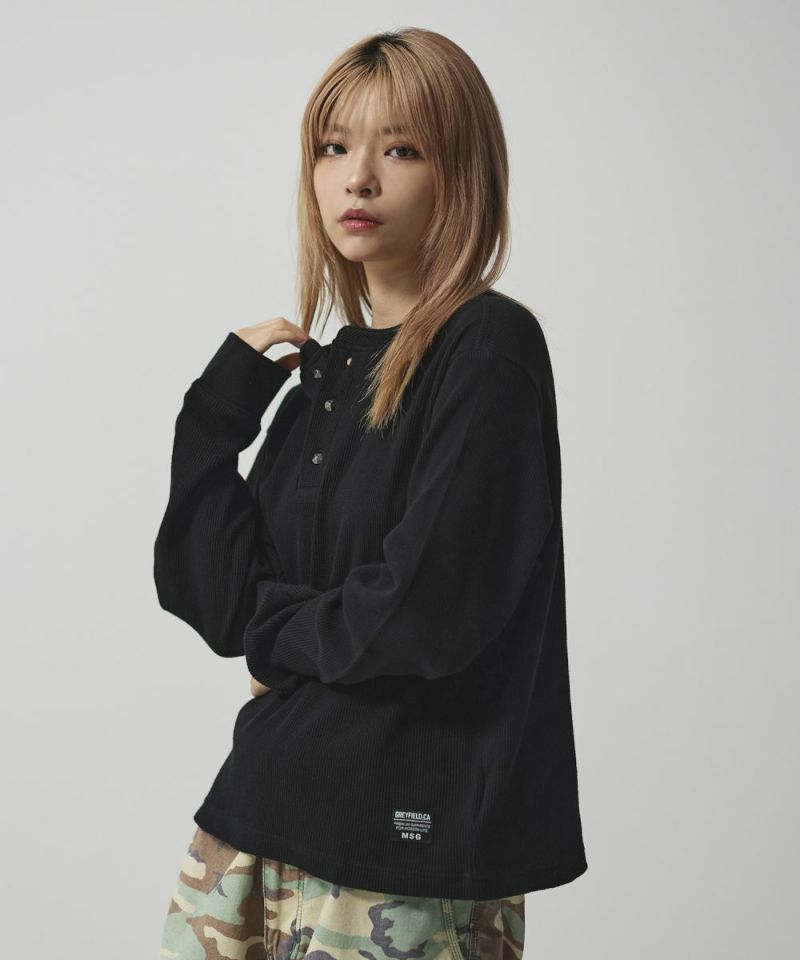 コットンサーマルロングスリーブヘンリーネックTシャツ【UNISEX】 | MSG