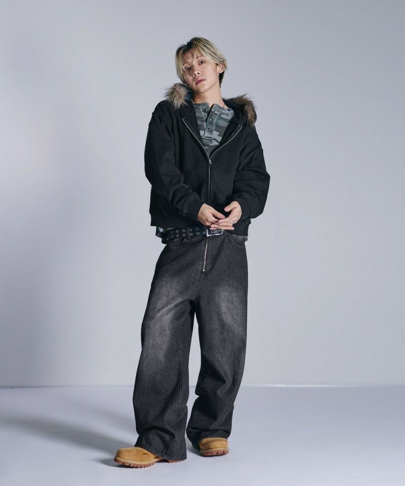 センタージップワイドバギーデニムパンツ | MSG