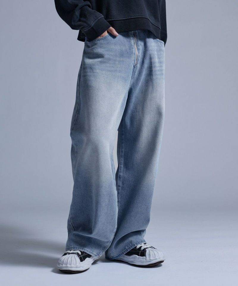 センタージップワイドバギーデニムパンツ | MSG