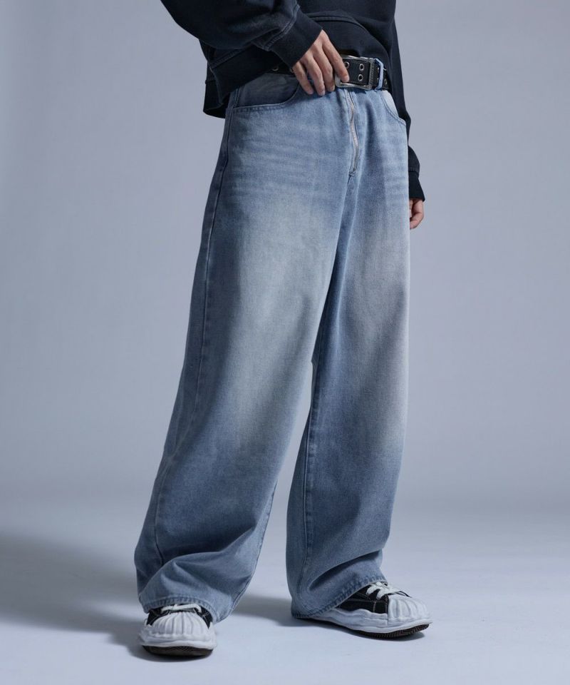 センタージップワイドバギーデニムパンツ | MSG