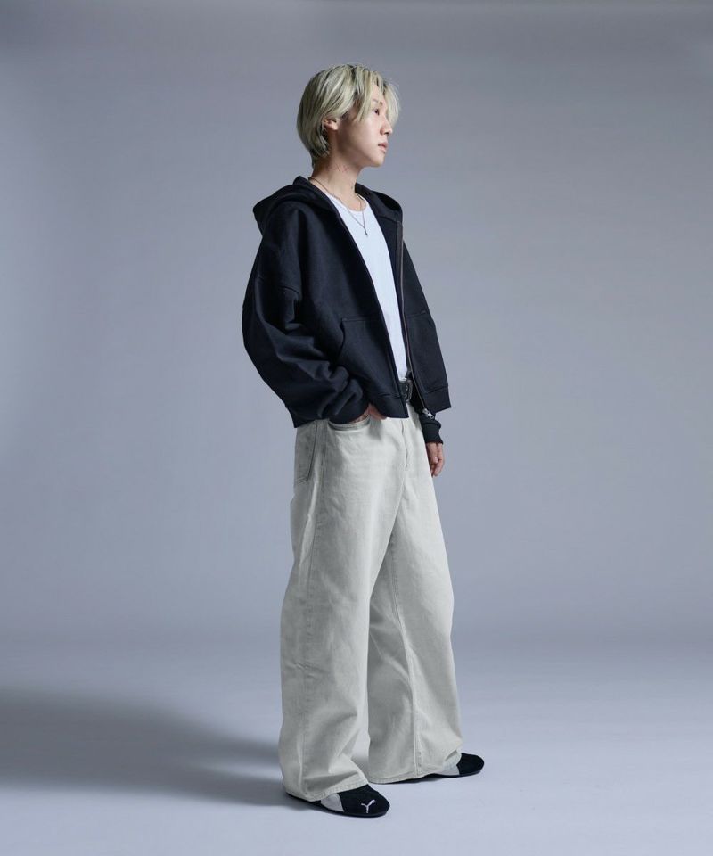 センタージップワイドバギーデニムパンツ【UNISEX】 | MSG
